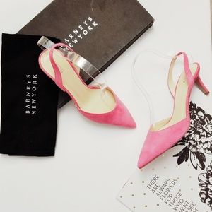 BARNEYS NEW YORKSuede Slingback Pumps